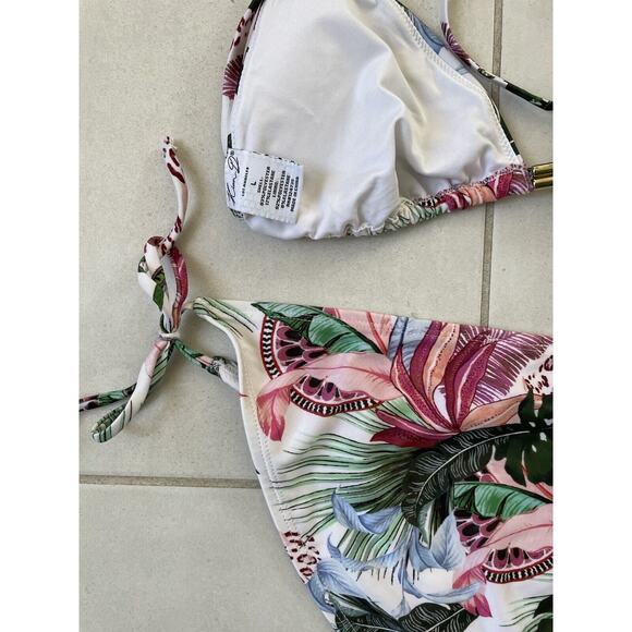 Kian D. Swim String Bikini Set Triangle Multicolor Floral Swimwear - Picture 7 of 9